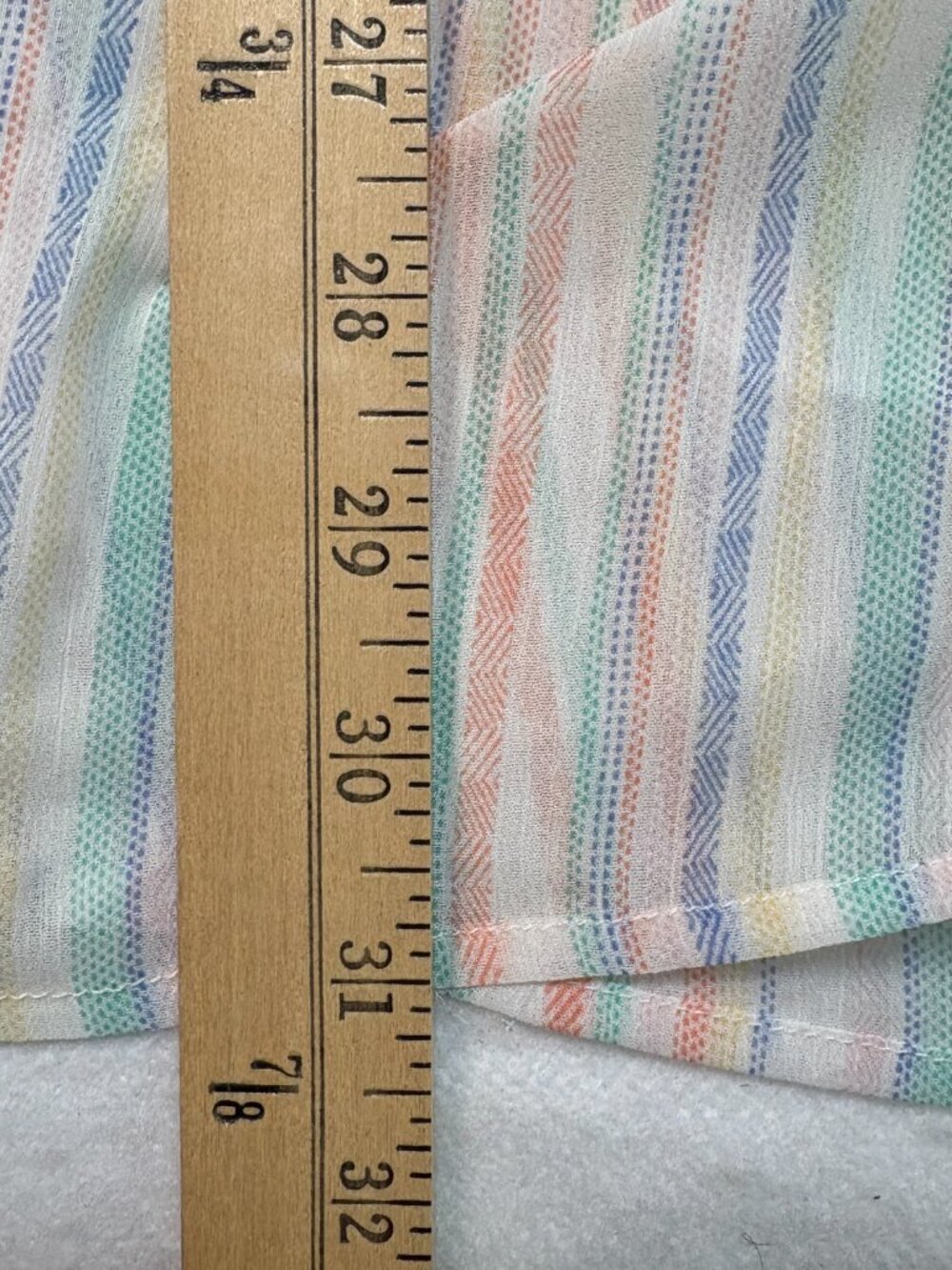 Miken Swim Pastel Stripe Boho Tassel Kaftan Cover Up Poncho Resortwear Cottage M - Picture 7 of 7